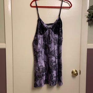 Purple satin spaghetti strap nighty.